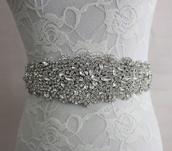 

wedding dresses sash bridal belts rhinestone crystal ribbon tie back bridal accessories princess handmade fashion sashes, White