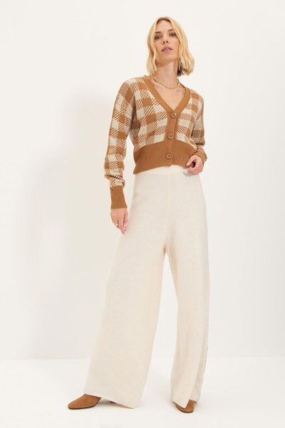 

women's knits & tees trendyol crop jacquard knitwear cardigan twoaw22hi0517, White