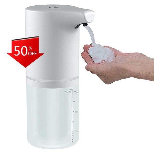 Dispenser di sapone liquido Schiuma automatica touchless Sensore ricaricabile tramite USB 350 ml Wahser schiumogeno per lavaggio a mano
