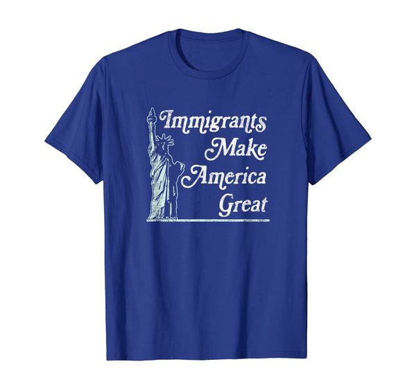 

statue of liberty immigrants make america great shirt, White;black