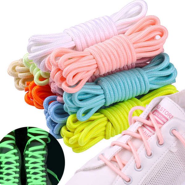 Dantel 8 Spor Floresan Ayakkabı Renkleri Shoelaces Moda Sneaker Ayakkabı Dizeleri Yansıtıcı Yuvarlak Halat Polyester Sho 58 5