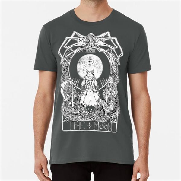 

bloodborne tarot card the moon t shirt, White;black