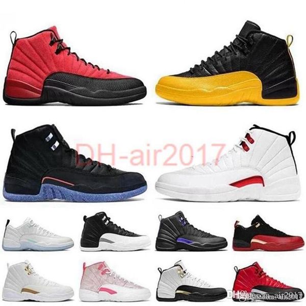 

2022 12 basketball shoes 12s utility dark concord indigo reverse flu game royal twist mens trainers sports dh12x35 ab21 dhair37, Black