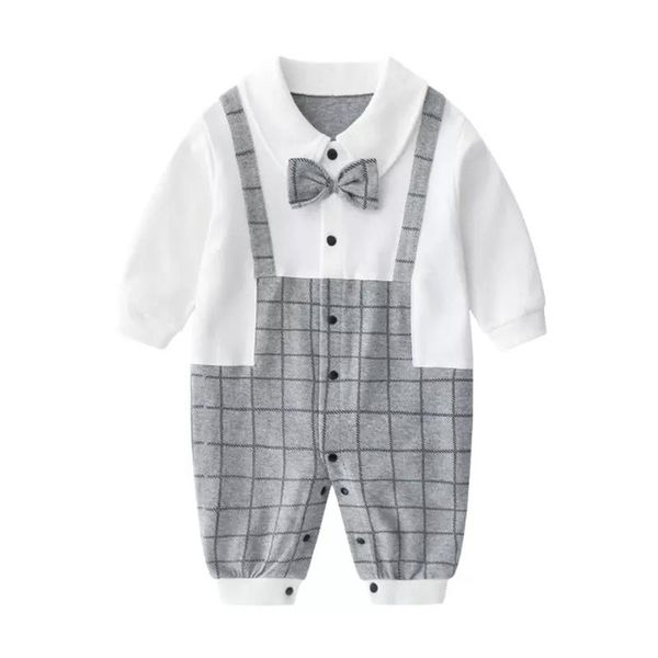 

jumpsuits born baby boy girl romper 2021 spring long sleeves bowtie style children sets babies clothes for infant babe, Blue
