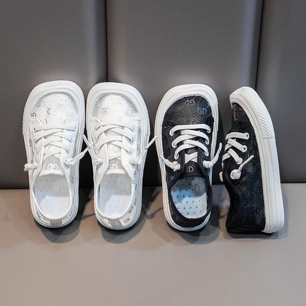 

athletic & outdoor children's retro canvas shoes 2021 summer boys' square toe casual girls fashion breathable sneakers, Black