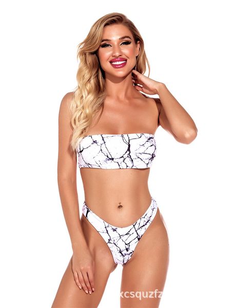 

bikini 2021 split swimsuit new triangle, White;black
