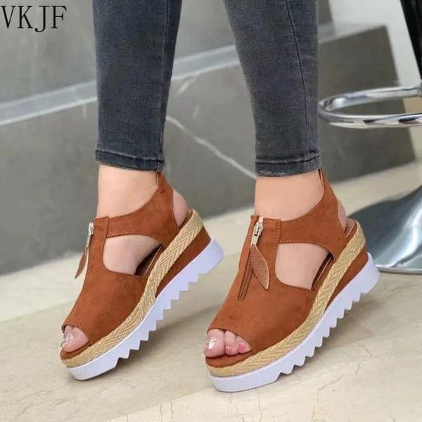 

sandals summer women solid color open toe casual ladies flats non-slip zipper vintage female shoes 2021 fashion chaussure femme, Black