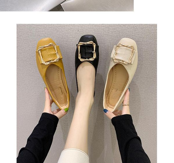 

women's shoes spring and autumn flat bottom square head @2371, Black