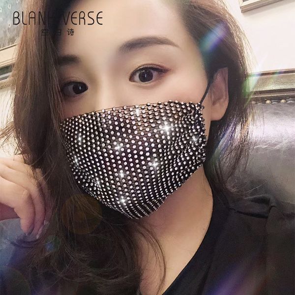 

autumn new water drill women's diamond personality trend with decorative mask