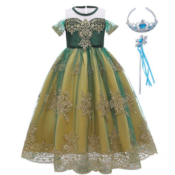 

girl's dresses baby girl clothes children tutu ball gown birthday party green lace cosplay costume princess vestidos summer 3 10 years, Red;yellow