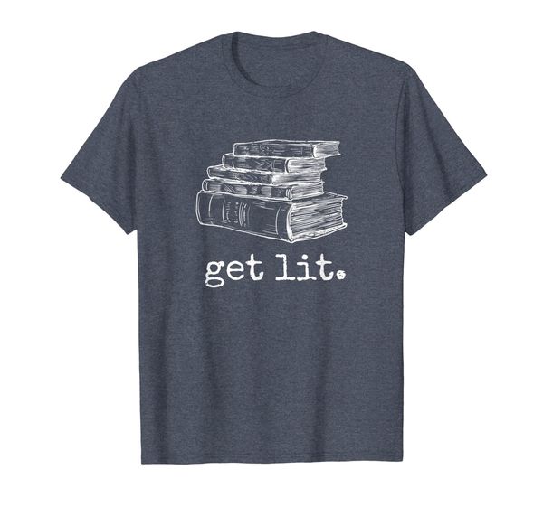 

get lit with books funny meme t shirt, White;black