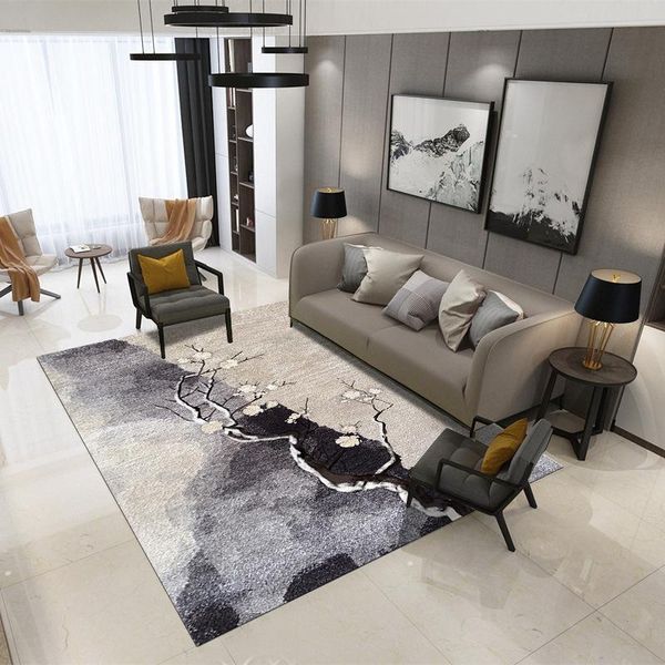 

modern minimalist living room sofa carpet geometric pattern floor mat bedroom bedside soft rug carpets