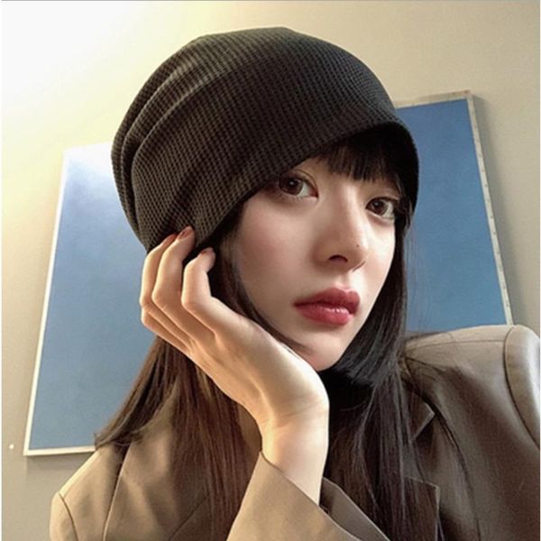 

beanies 2021 winter warm hats for women casual stacking knitted bonnet caps men solid color hip hop female