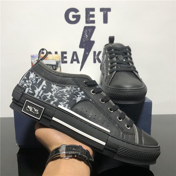 

b23 high low oblique bee men women shoes luxurys designers fashion pairs technical leather outdoor platform casual, Black