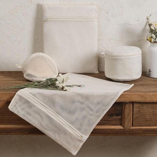 

laundry bags cotton bag mesh washing machines coarse net basket for dirty clothes underwear bra travel storage organizer