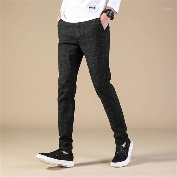 

men's four seasons small straight casual pants, Black