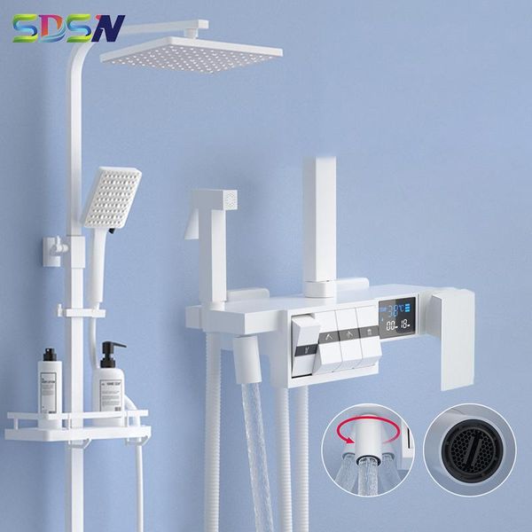

bathroom shower sets white digital set sdsn pianoforte thermostatic system rainfall bathtub mixer tap piano