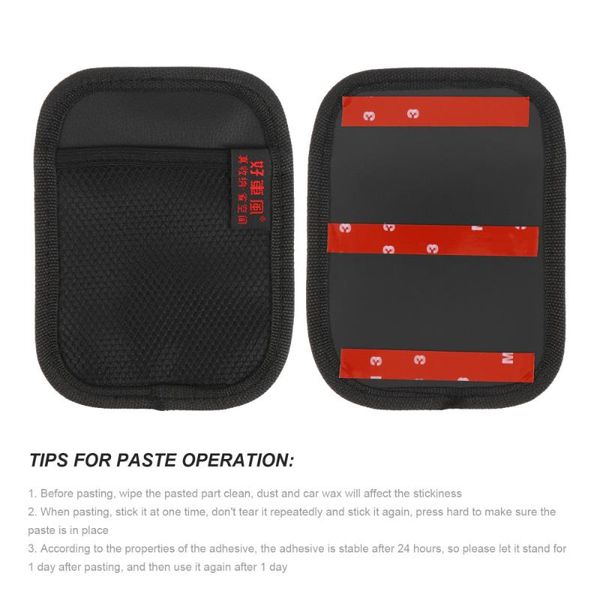 

2pcs car sticky storage organizer net bag mesh pocket