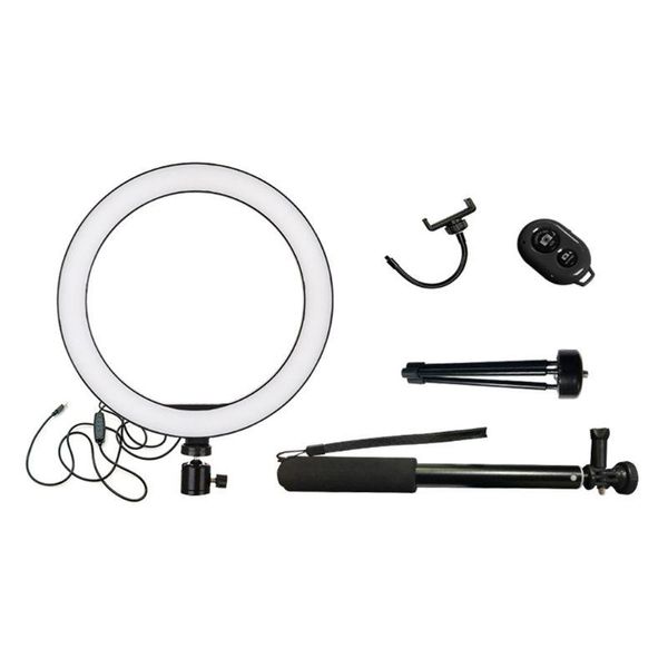 

downlights 2021 10" selfie ring light with tripod cell phone holder stand beauty desktop