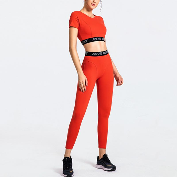

yoga outfits suits women set clothing female sport fitness suit running clothes leggings seamless1, White;red