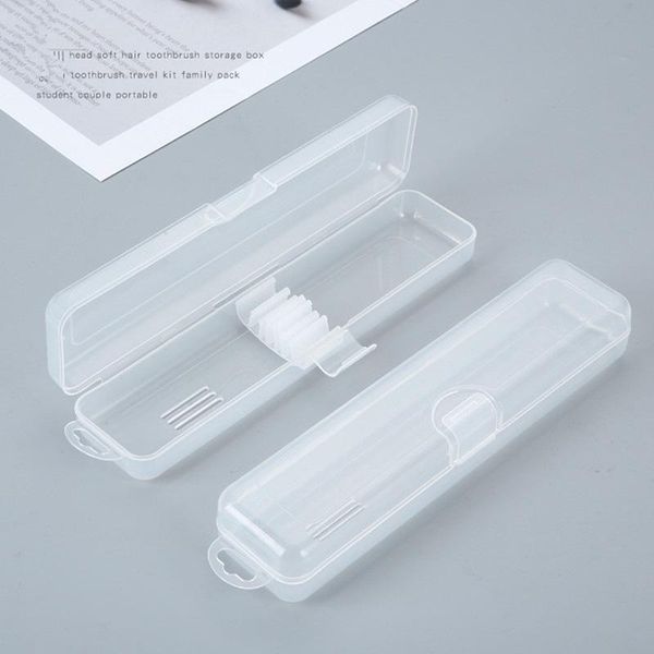 Transparent Flip Tragbare Geschirr Box Kosmetik Pinsel Löffel Gabel Lagerung Box haken kinder Zahnbürste boxen