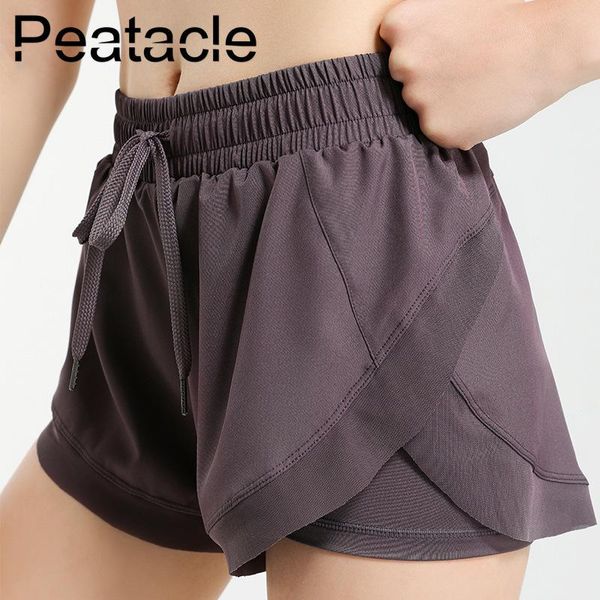 

running shorts peatacle breathable quick dry sport women's summer anti-empty yoga stretchy black slim fitness gym workout, Black;blue