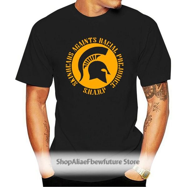

men's t-shirts 2021 great men t shirt skinheads againts racial prejudice clothes printing cotton simple funny tshirt, White;black