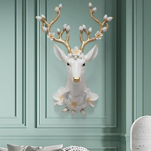 

decorative objects & figurines villa club el living room background wall creative animal head hanging and decoration