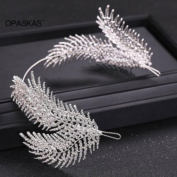 

hair clips & barrettes shinny feather brides european crowns hairhoop wedding accessories women jewelry headdress, Golden;silver