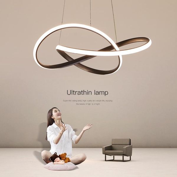 

chandeliers modern led pendant home lighting chandelier lamp for dining room kitchen living luminaires whtie&coffee frame