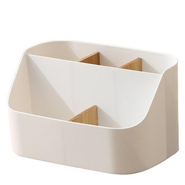 

storage boxes & bins 1set table with bamboo partition box home (beige)