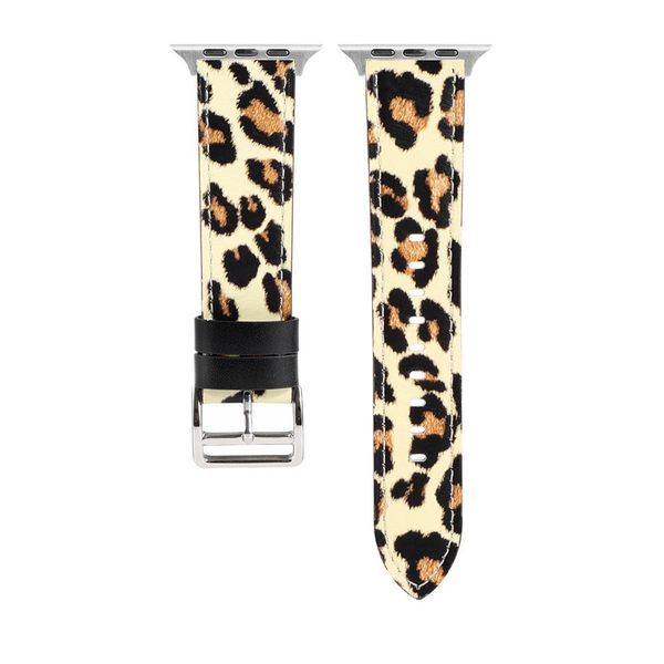 Cinturino in pelle con stampa leopardata per Apple Watch Series 6 5 4 SE Bands Cinturino sportivo di ricambio per cinturino Iwatch 38mm 42mm 22mm 40mm 44mm Cinturino Accessori intelligenti