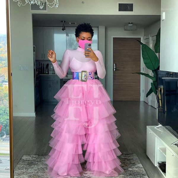 

fashion party wear tulle pants po shoot long tiered ruffles skirt trouser puffy high street pant custom made women's & capris, Black;white