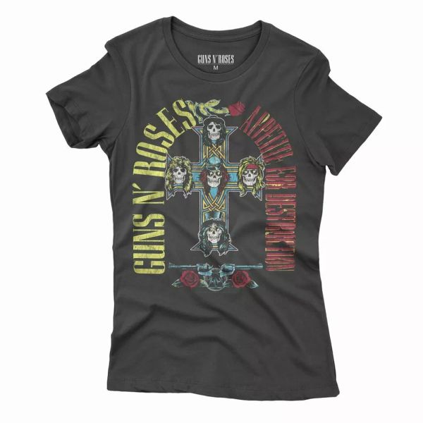 

guns n 'roses appetite tour vintage t-shirt woman, White;black