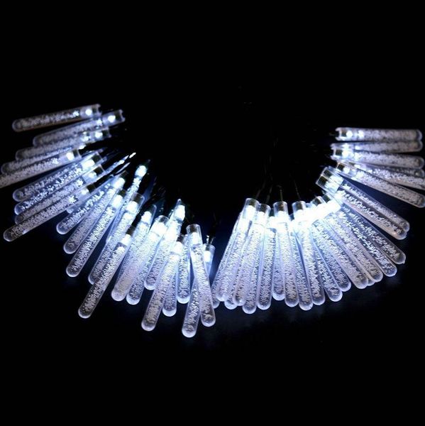 

strings solar powered 5m 20leds icicle bubble fairy hanging string lights xmas outdoor garland crystal strand lamp wedding party decor