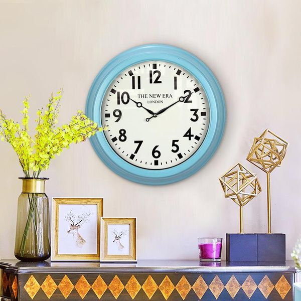 

pure color wrought iron wall clock home decoration creative clocks