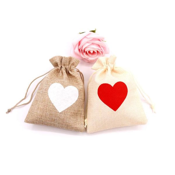 

gift wrap 10/20/30pcs natural linen burlap bag jute drawstring bags with handles packaging party favor candy