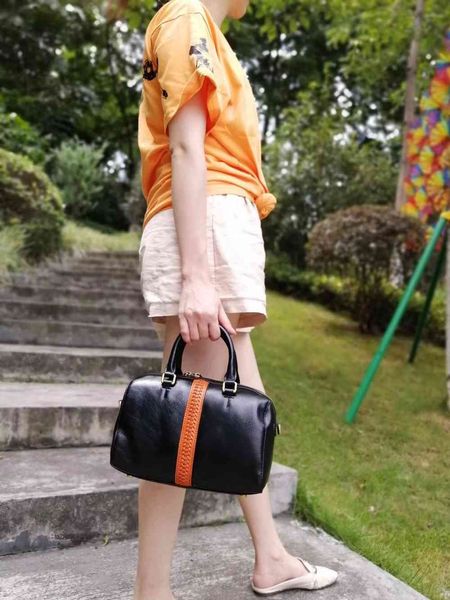 

designer bags leather handbag pillow bag boston shoulder slung quality first layer cowhide woven original design uxury bag