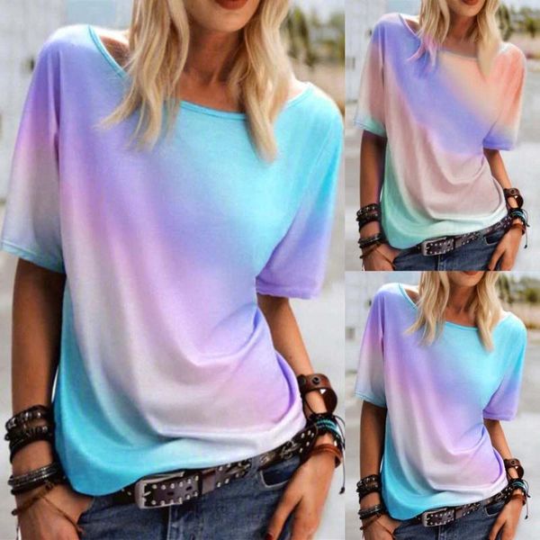 

women's t-shirt short sleeve t-shirts women tie dye oversize tee shirt femme hip hop loose korean style all-match students simple chic, White