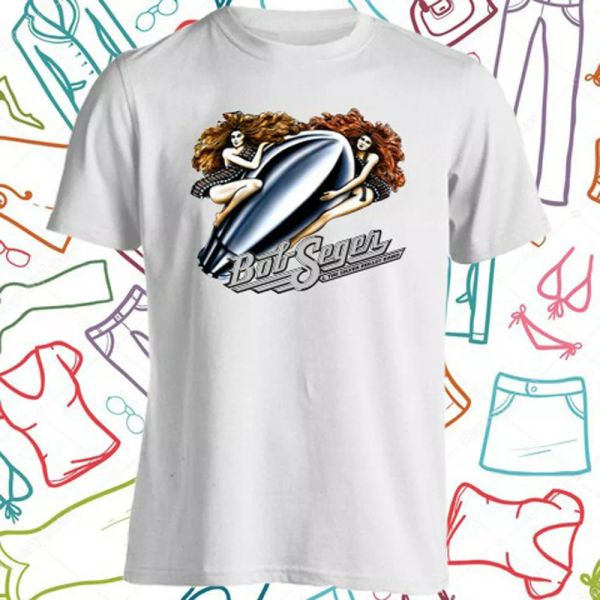 

bob seger and the silver bullet men's white t-shirt size s to 3xl, White;black