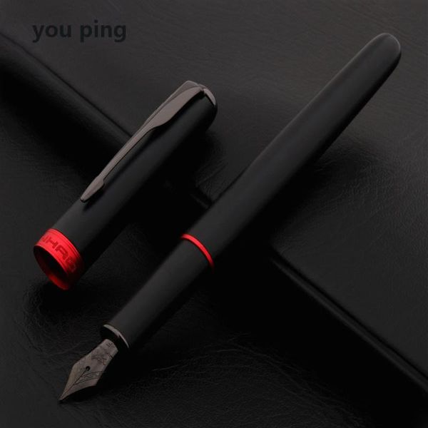 

fountain pens luxury quality jinhao 75 metal black red pen financial office student school stationery supplies ink