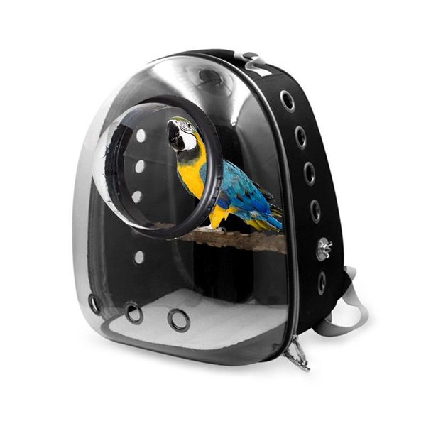 

portable parrot bag bird carrier backpack breathable travel space astronaut transparent outdoor pet accessories dog car seat covers
