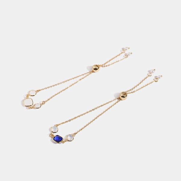 

charm bracelets beautiful girl crystal bracelet feminine temperament simple delicate light luxury adjustable pull, Golden;silver