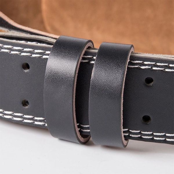 

men women faux leather weight lifting belt double prong power lumbar waistband k3nc waist support, Black;gray