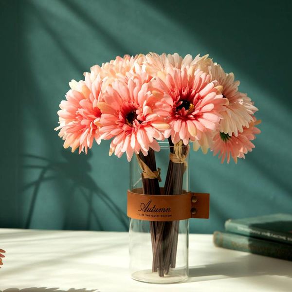 

decorative flowers & wreaths artificial flower gerbera greenplant decoration interior living room dining table road guidedecoration