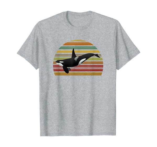 

killer whale t-shirt orca aquatic sea ocean distressed tee t-shirt, White;black