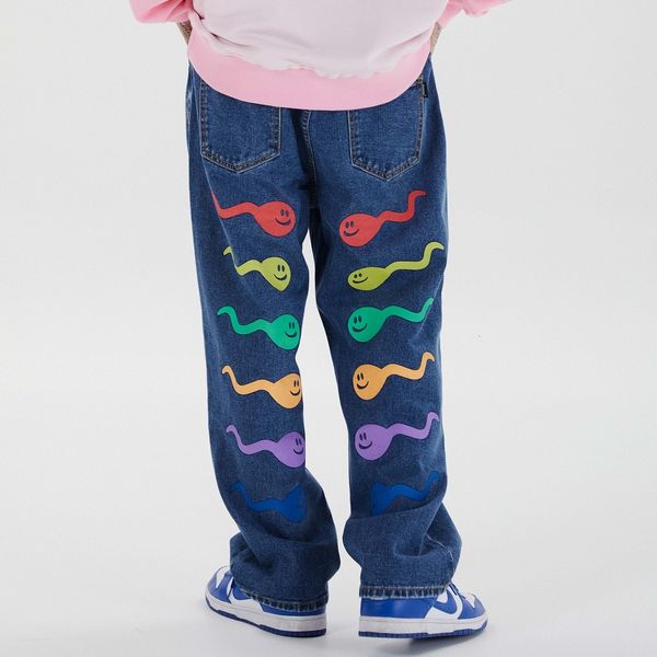 

funny haphazard baggy denim hip jeans hipster streetwear manly fashion blue male pants