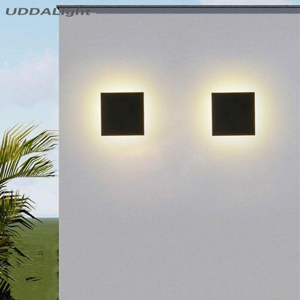 

square wall lamp outdoor 12w garden waterproof exterior balcony corridor aluminum ip65 led lights lamps