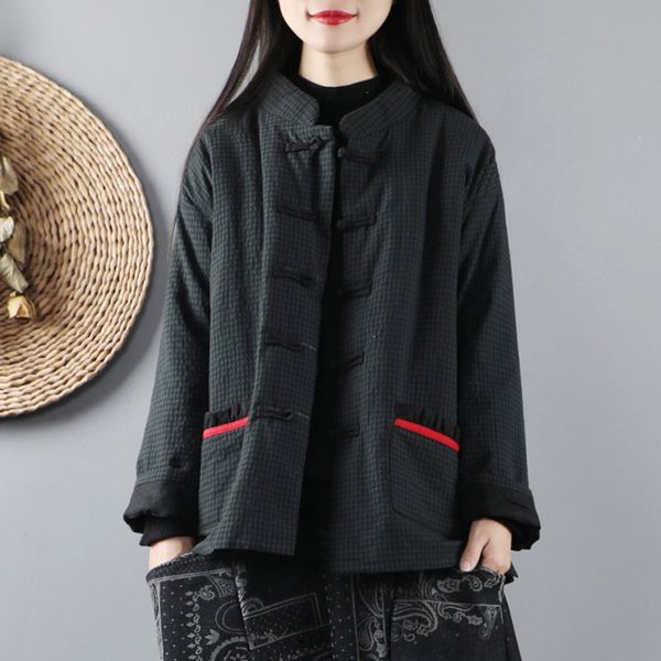 

new year chinese style clothing women blouses fashion winter cotton hanfu mandarin collar tang suit cheongsam 11668, Red