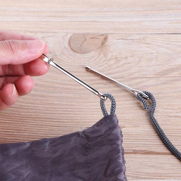

2pcs/set stainless steel cited clips elastic belt wearing rope weaving tool bag diy wrap sewing accessories notions & tools, Black